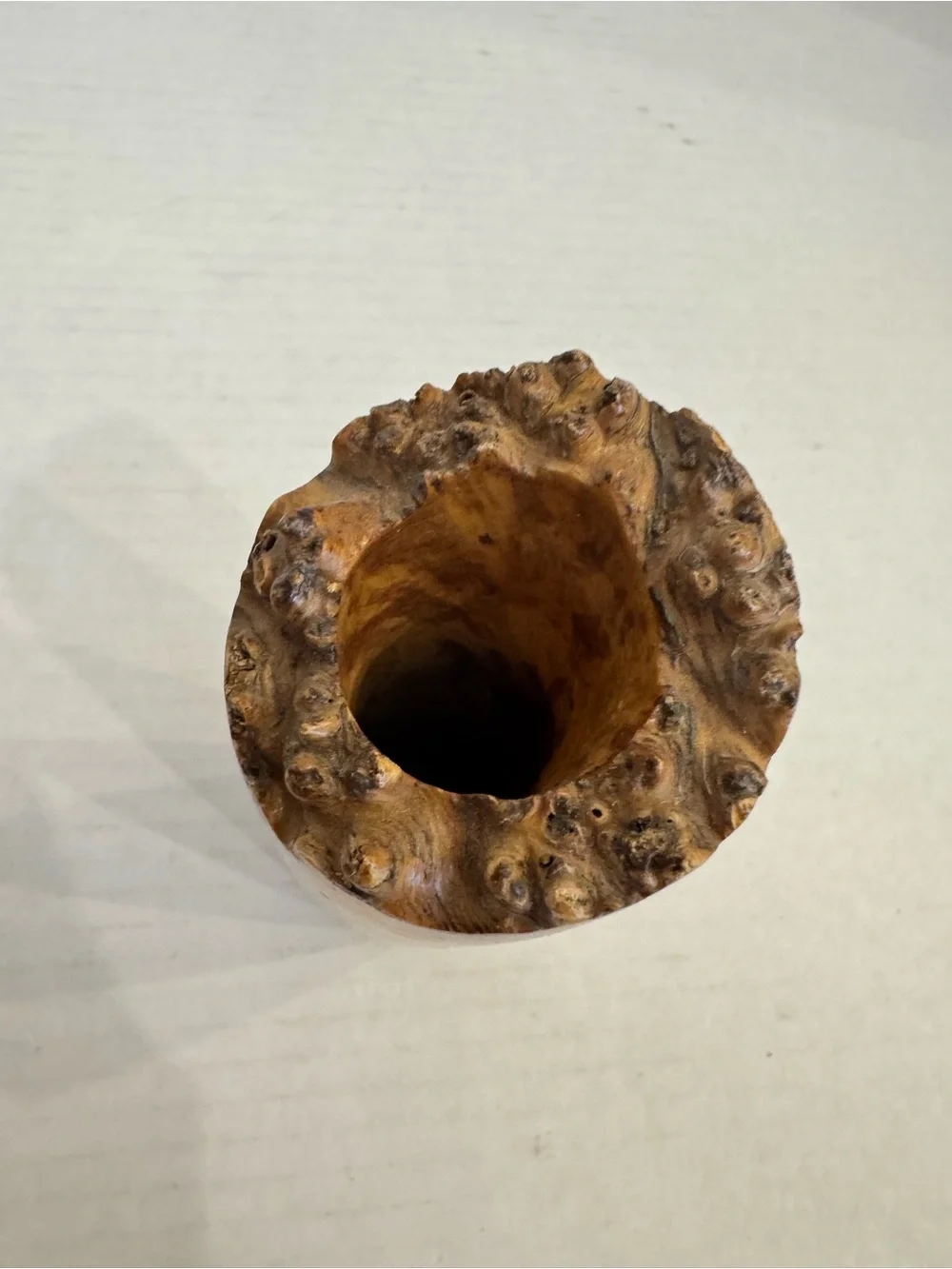 Amboyna Burl Wood Vase Natural Edge Flower Vase Artisan Crafted Sculpture Decor